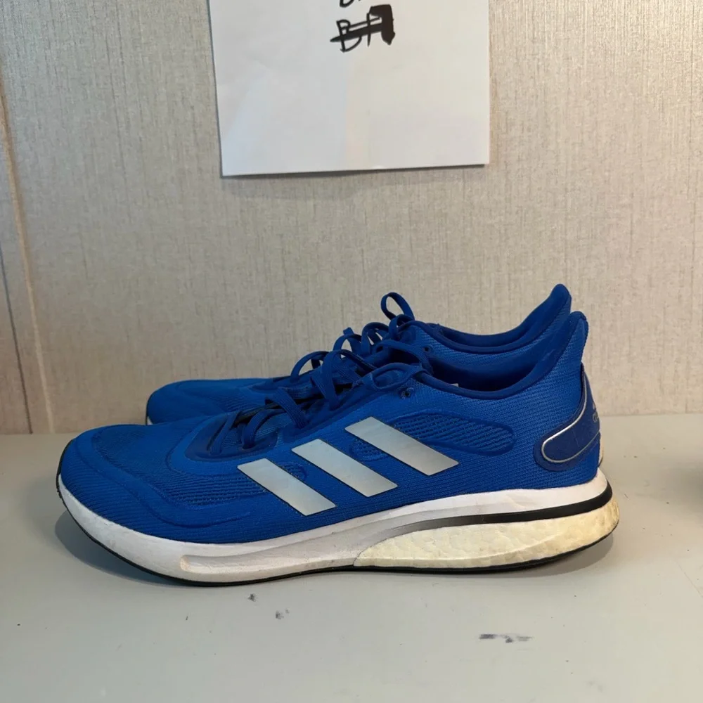 Adidas Supernova Shoes‎ Men's Sized 12.5 Kansas Jayhawks Team Issued Blue EUC